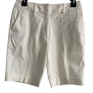 Talbots white shorts Bermuda stretchy‎ casual cotton blend women 6 Petite